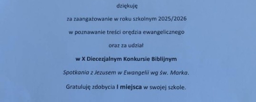 Laureatka konkursu biblijnego