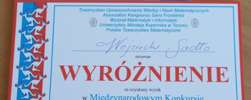Wyróżnienia w Konkursie Matematycznym „Kangur 2026”
